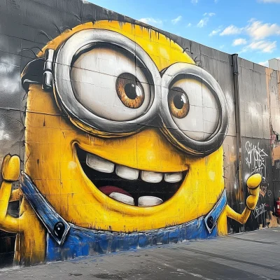 Realistic Minion Graffiti