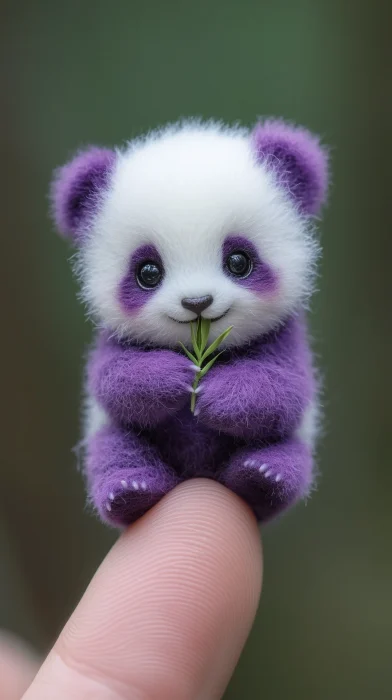 Tiny Panda on Finger