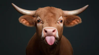 Cow Sticking Tongue Out