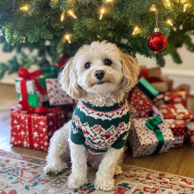 Cavoodle in Christmas Sweater