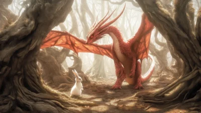 Dragon in the Magical Forest