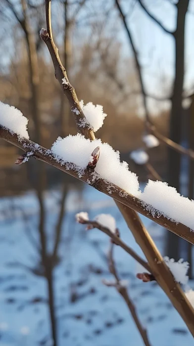 Snowy Branches in Winter