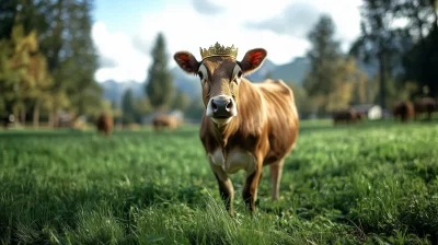 Brown Swiss in a Meadow