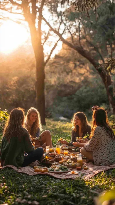 Friends Enjoying a Picnic