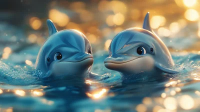 Cute Animated Dolphins