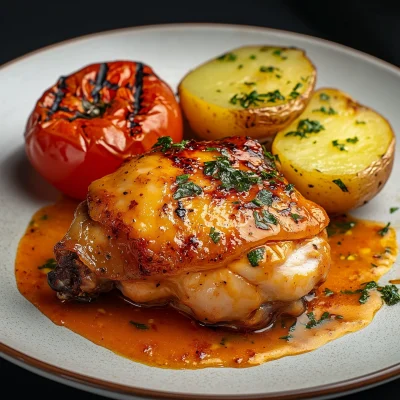 Delicious Chicken Thigh with Orange Sauce