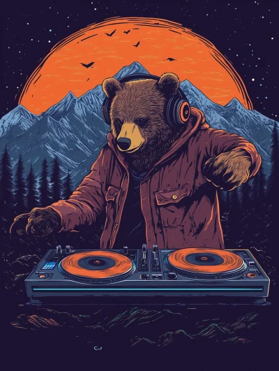 Grizzly DJ in the Mountains