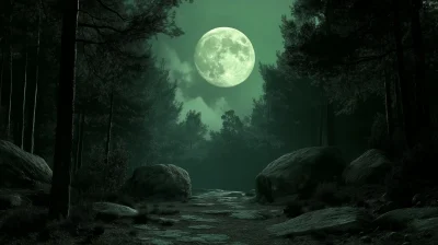 Creepy Forest at Night