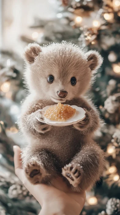 Tiny Bear Cub with Caviar