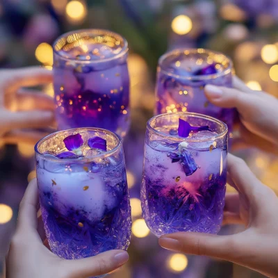 Cheers with Butterfly Pea Flower Water Kefir