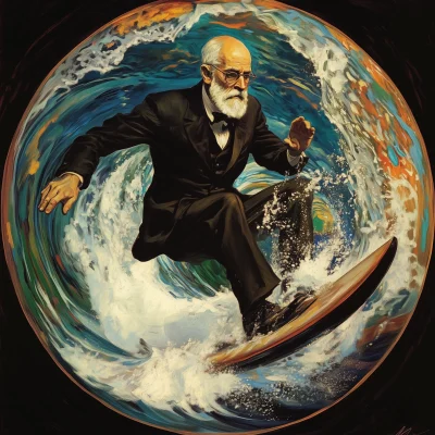 Sigmund Freud Surfing the Black Tide