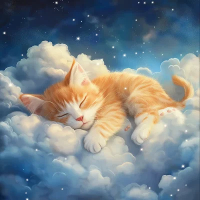 Fairy Cat in the Clouds