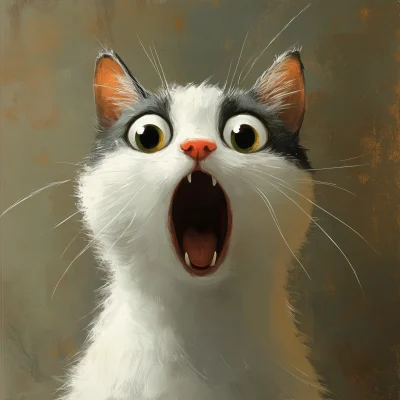 Cartoonish Cat Reaction