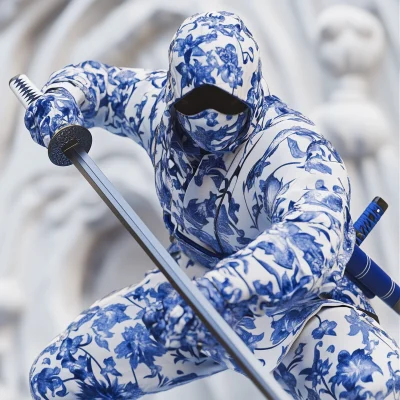 Urban Ninja in Porcelain Style