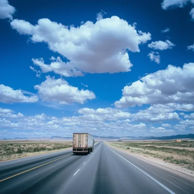 Truck on Empty Highway