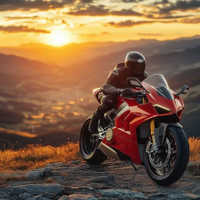 Ducati Panigale V4 at Sunset