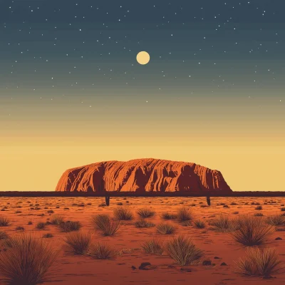 Minimal Travel Poster: Uluru