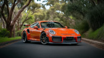 Porsche Driving on Coastal Road