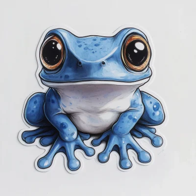 Hand Drawn Blue Frog