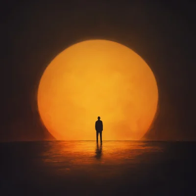 Solitary Silhouette at Sunset