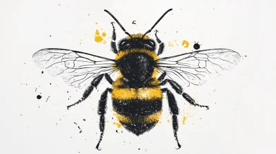 Stippled Bee Illustration