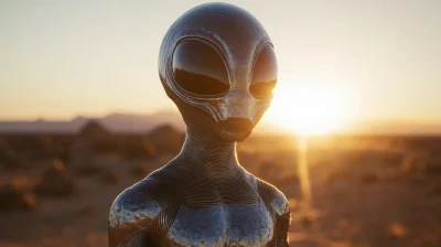 Extraterrestrial Being at Sunset