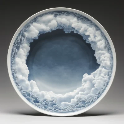 Plate with Cloud Design