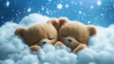 Sleeping Teddy Bears on a Cloud