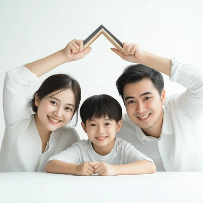 Happy Family Insurance Concept