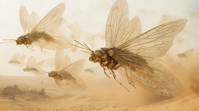 Alien Mechanical Insects Swarm