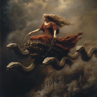 Medea on a Flying Chariot