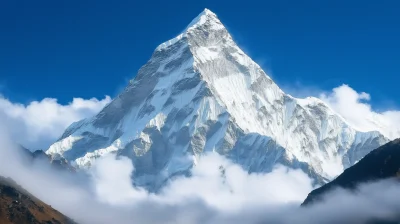 Mountain Peak in Clouds