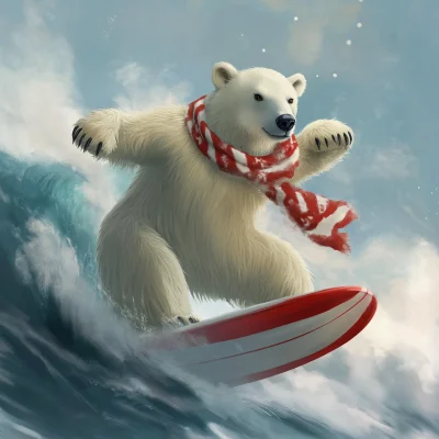 Surfing Polar Bear