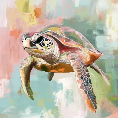 Loggerhead Sea Turtle Abstract