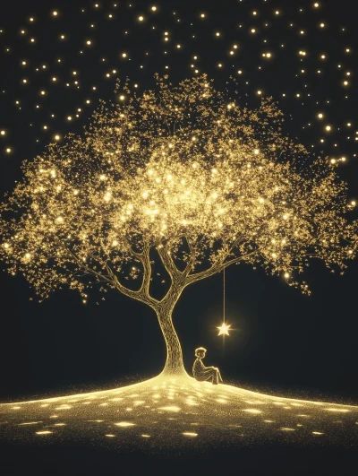 Golden Tree and Child