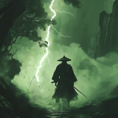 Samurai in a Thunderstorm