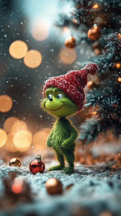 Tiny Grinch in Christmas World