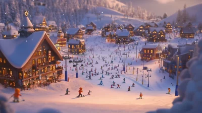 Crowded Ski Resort