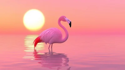 Flamingo at Sunset