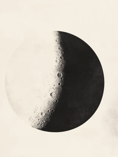 Black and White Moon Print