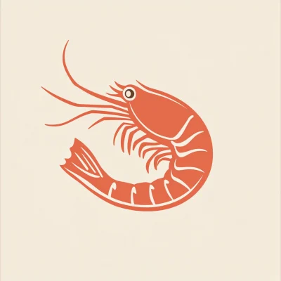 Minimalistic Shrimp Icon