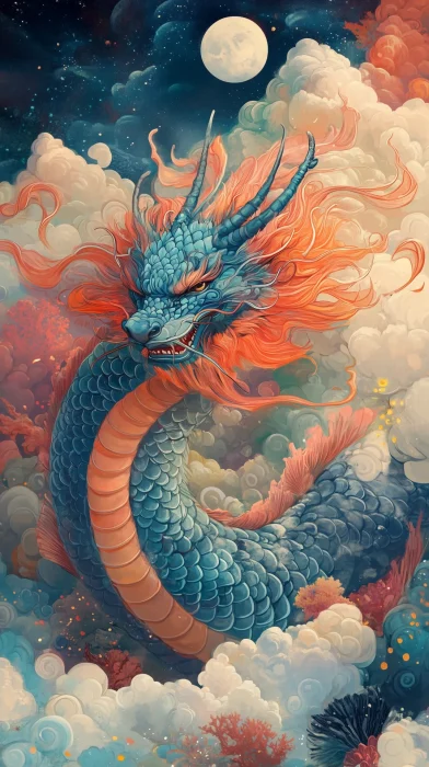 Mystical Dragon Over Coral Reef