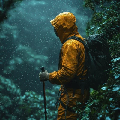 Man Climbing in Rainforest