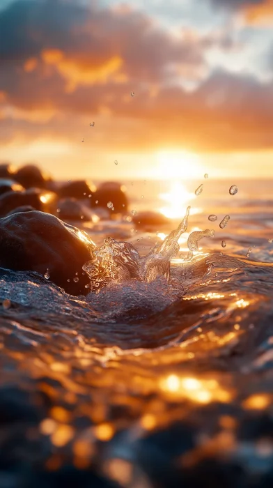 Dramatic Rocky Coastline at Sunset