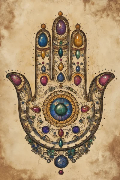 Hamsa Hand Illustration