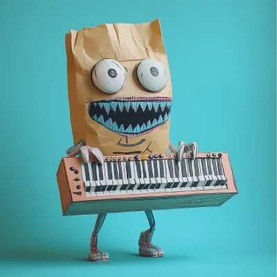 Toy Figure Playing Synth