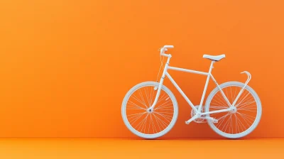 White Bicycle on Orange