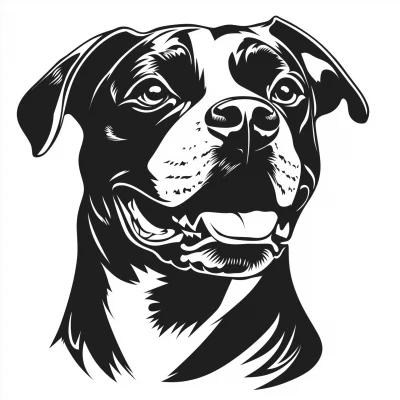 Staffordshire Bull Terrier Head Sticker