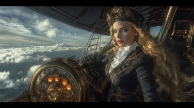 Female Captain on a Vintage Ship