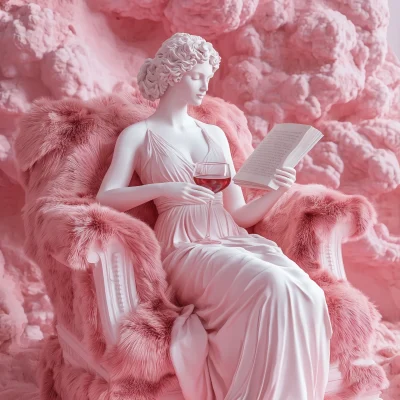 Surreal Portrait of a Pink Goddess